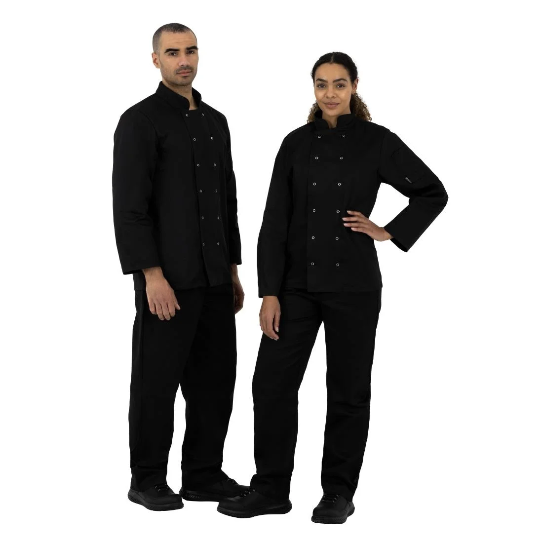 Whites Vegas Unisex Chef Jacket Long Sleeve Black - Image 3