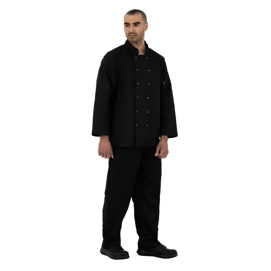 Whites Vegas Unisex Chef Jacket Long Sleeve Black - Image 4