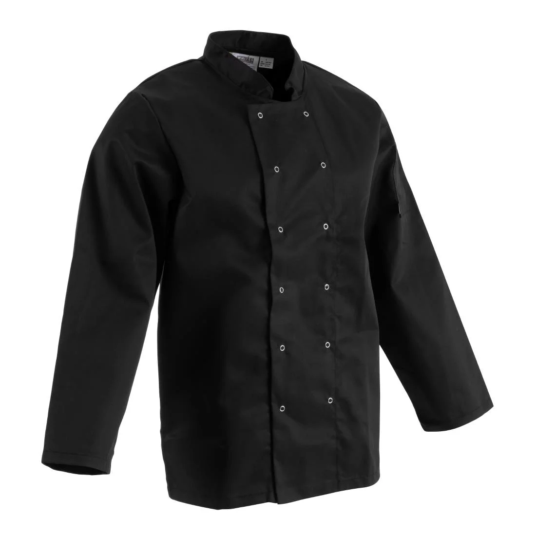 Whites Vegas Unisex Chef Jacket Long Sleeve Black - Image 5