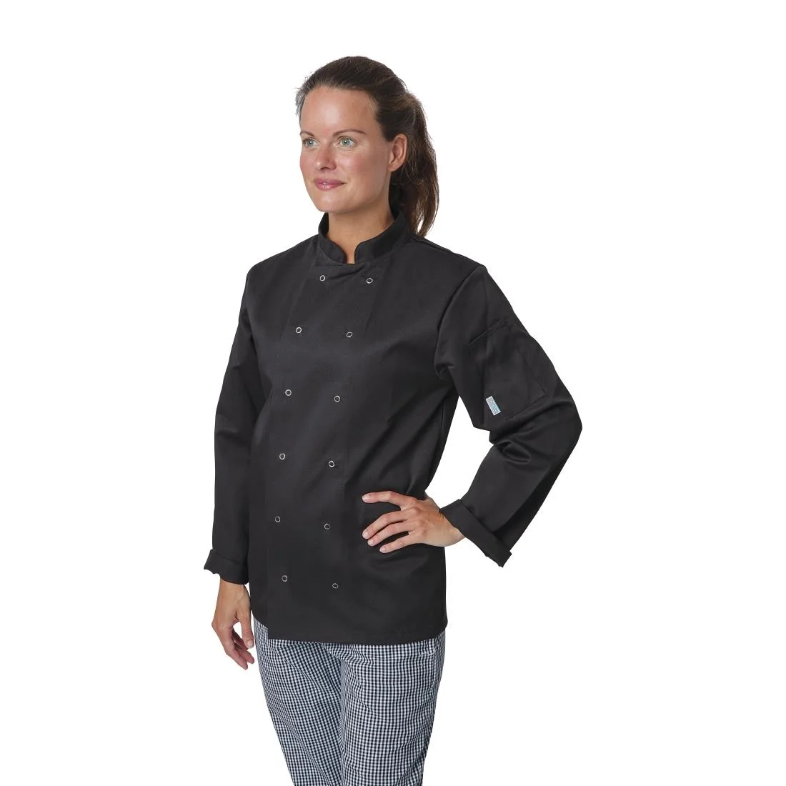 Whites Vegas Unisex Chef Jacket Long Sleeve Black - Image 15