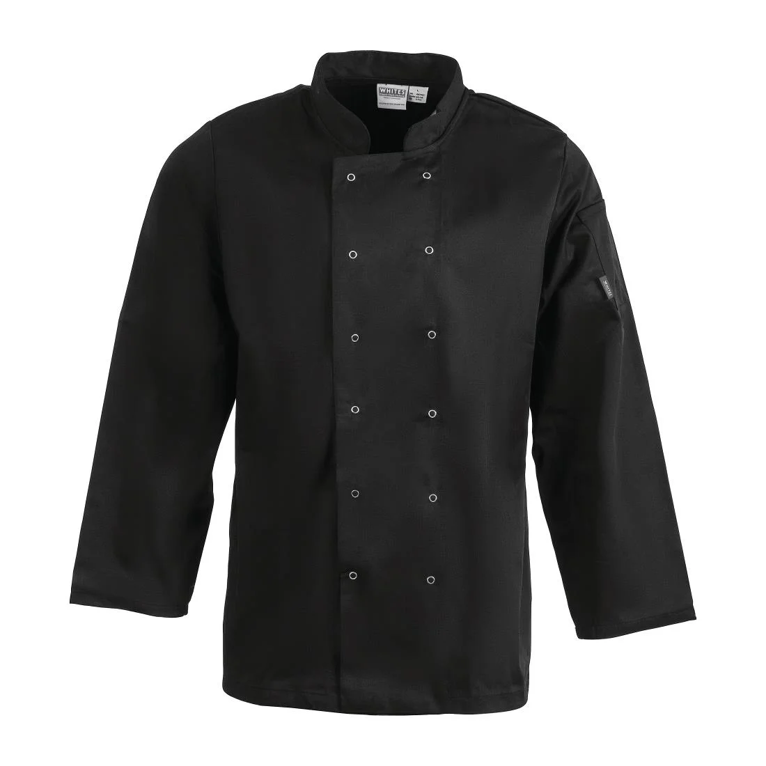 Whites Vegas Unisex Chef Jacket Long Sleeve Black