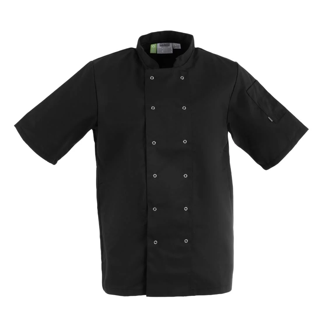 Whites Vegas Unisex Black Short Sleeve Chef Jacket