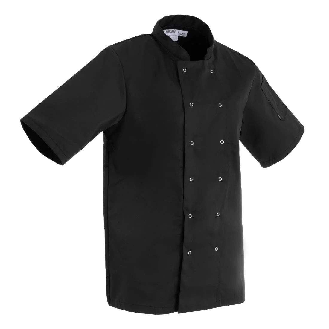 Whites Vegas Unisex Chef Jacket Short Sleeve Black - Image 5