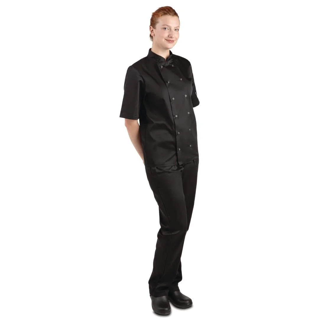 Whites Vegas Unisex Chef Jackets Short Sleeve Black (5 Pack) - Image 6