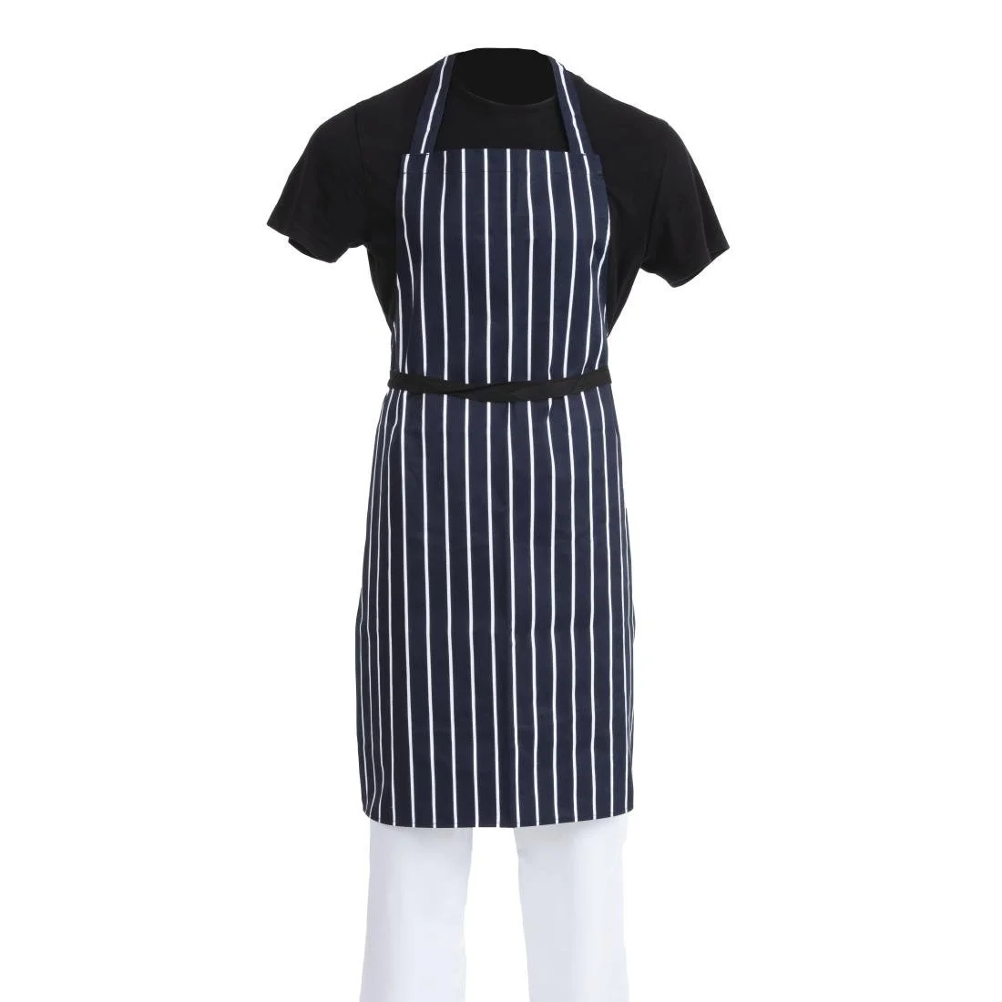 Whites Butchers Stripe Bib Aprons Blue/White (5 Pack) - Image 2