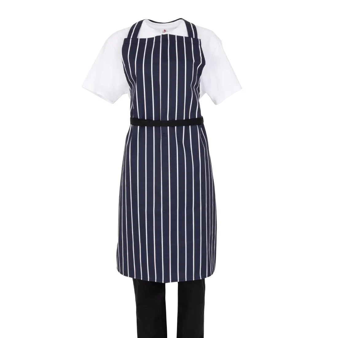 Whites Butchers Stripe Bib Aprons Blue/White (5 Pack) - Image 3