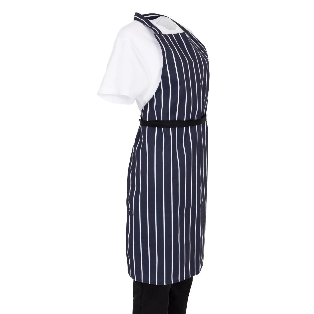 Whites Butchers Stripe Bib Aprons Blue/White (5 Pack) - Image 5