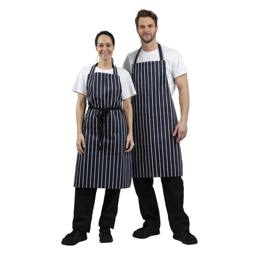 Whites Bib Apron Butchers Stripe Blue - Image 7