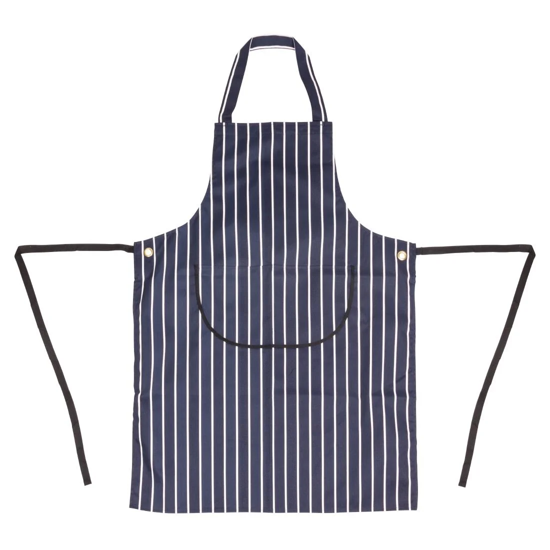 Whites Butchers Apron Navy Stripe with Pocket - Image 7