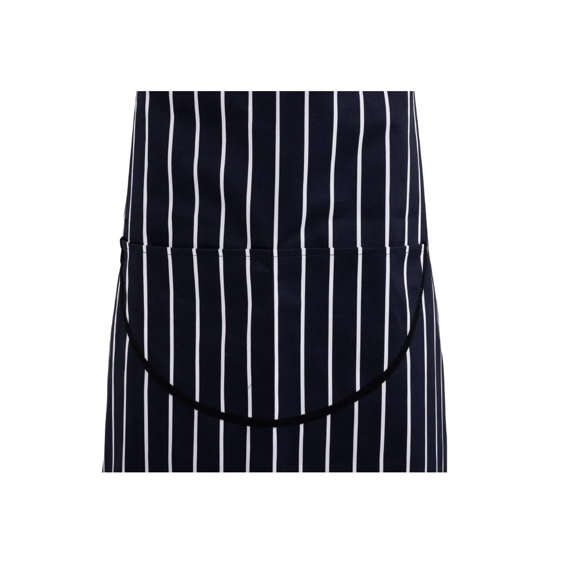 Whites Butchers Apron Navy Stripe with Pocket - Image 12