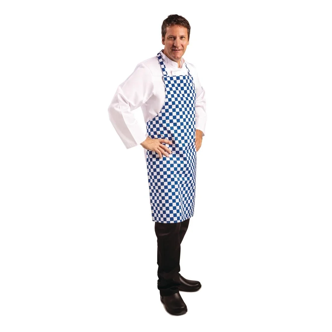 Whites Bib Apron Blue And White Check - Image 12
