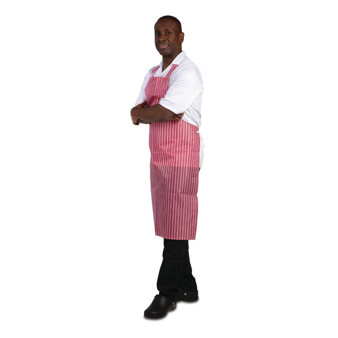 Whites Waterproof Bib Apron Red And White Stripe - Image 3