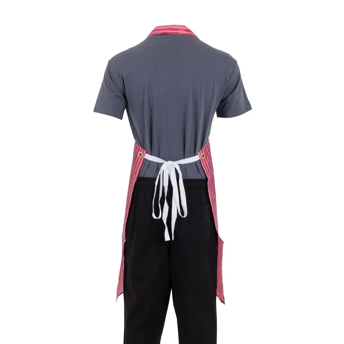 Whites Waterproof Bib Apron Red And White Stripe - Image 9