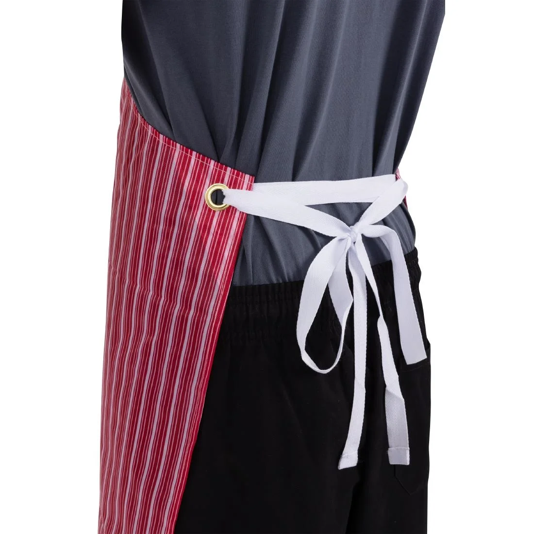 Whites Waterproof Bib Apron Red And White Stripe - Image 10