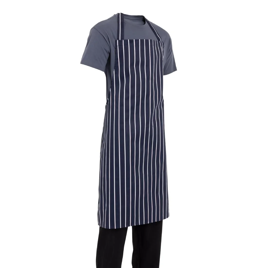 Whites Butchers Apron Navy Stripe Extra Large
