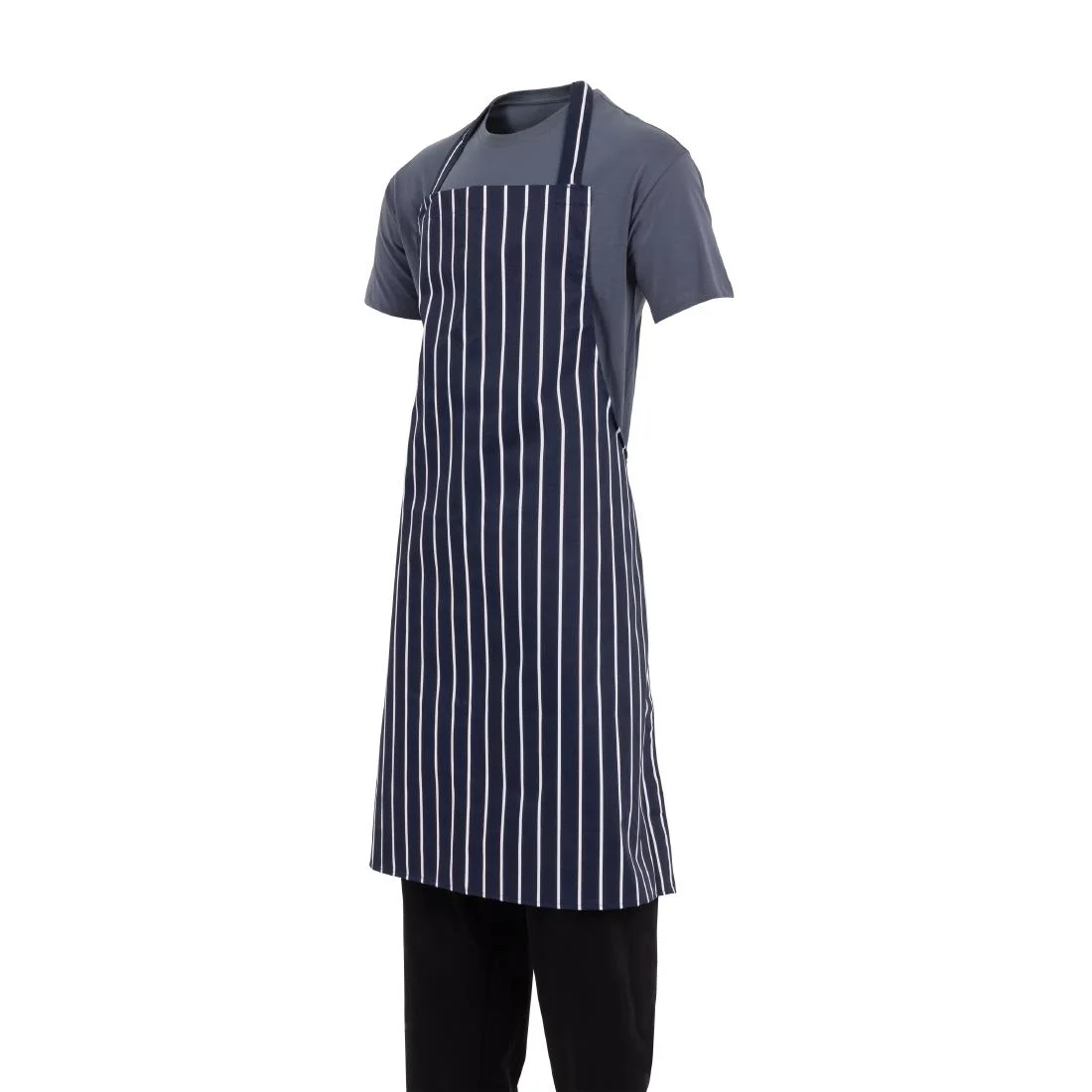Whites Butchers Apron Navy Stripe Extra Large - Image 10