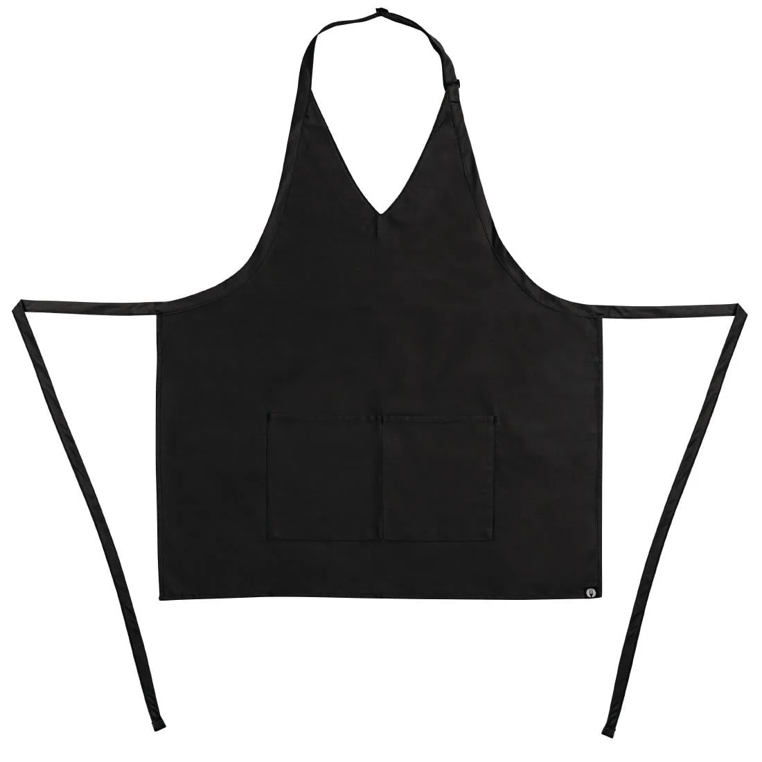 Whites V Neck Service Apron Black - Image 2