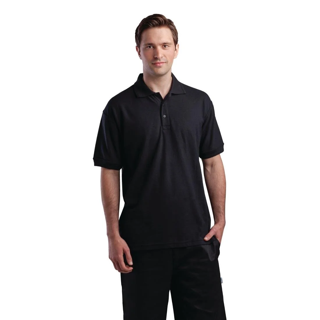 Portwest Unisex Polo Shirt Black - Image 2