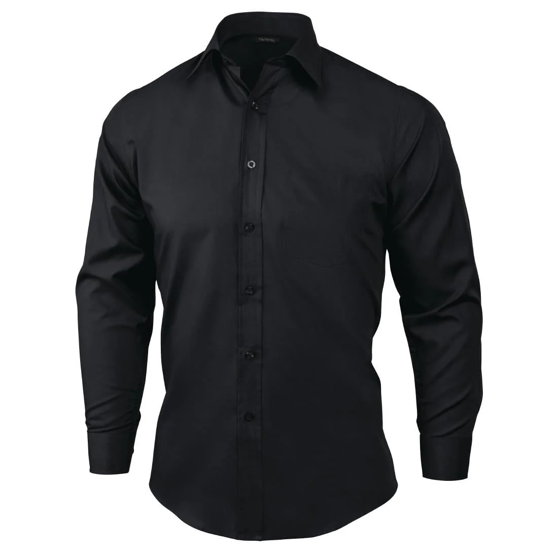 Uniform Works Unisex Long Sleeve Dress Shirt Black S
