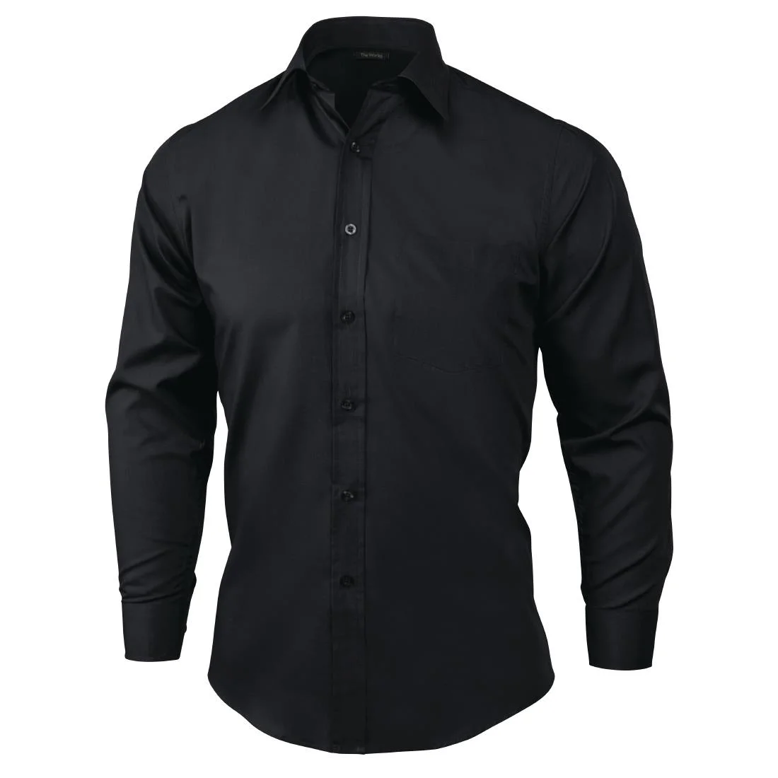 Uniform Works Unisex Long Sleeve Dress Shirt Black M