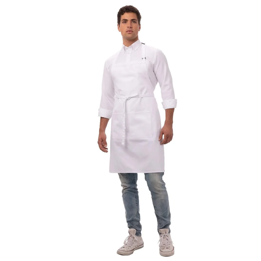 Chef Works Bib Apron White - Image 3