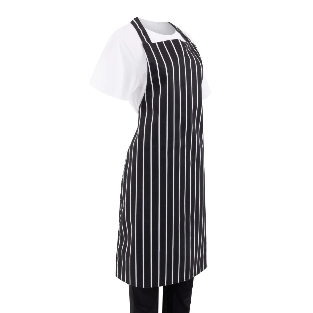 Whites Bib Apron Butchers Stripe Black - Image 7