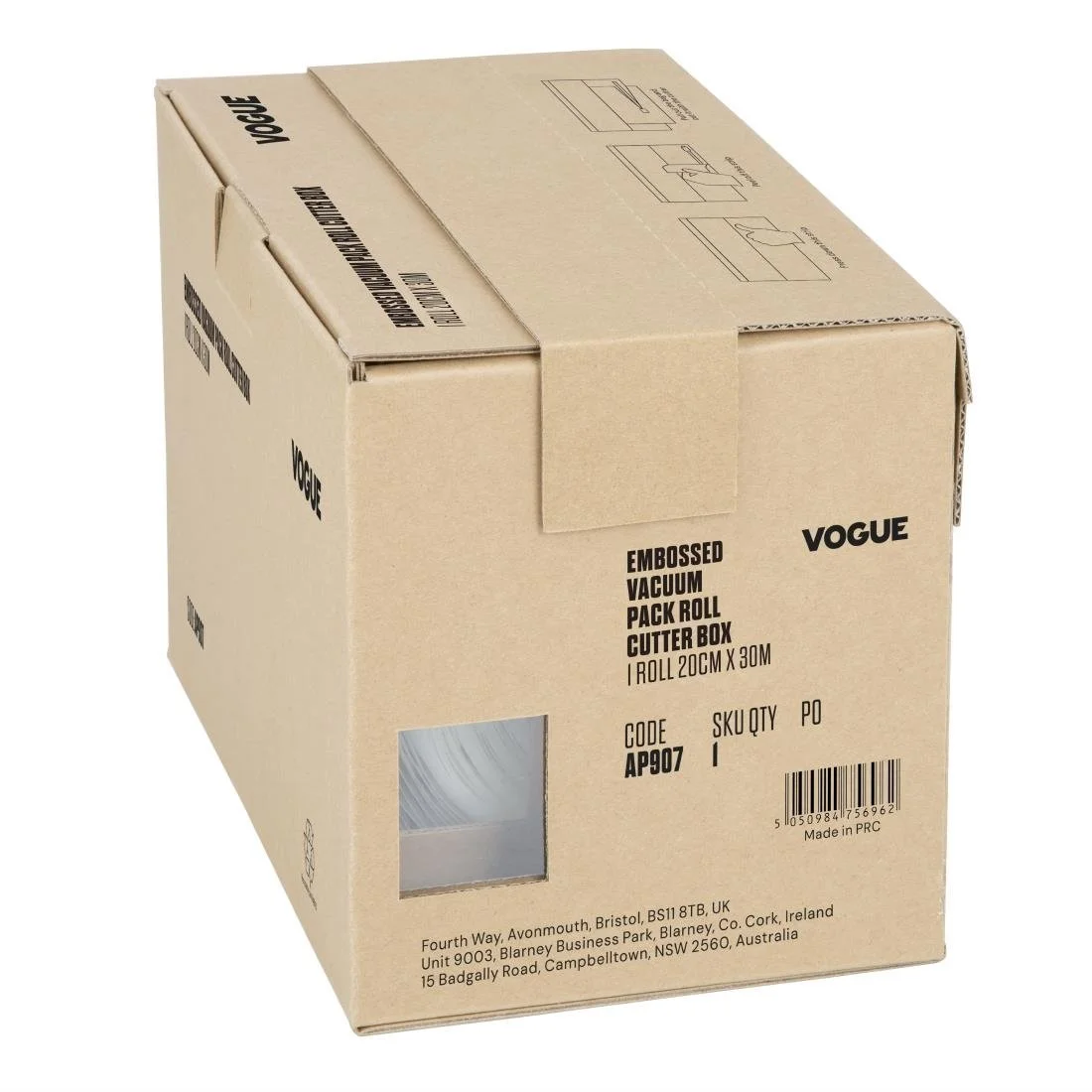 Vogue Vacuum Pack Roll with Cutter Box (Embossed) 200mm width - Image 3