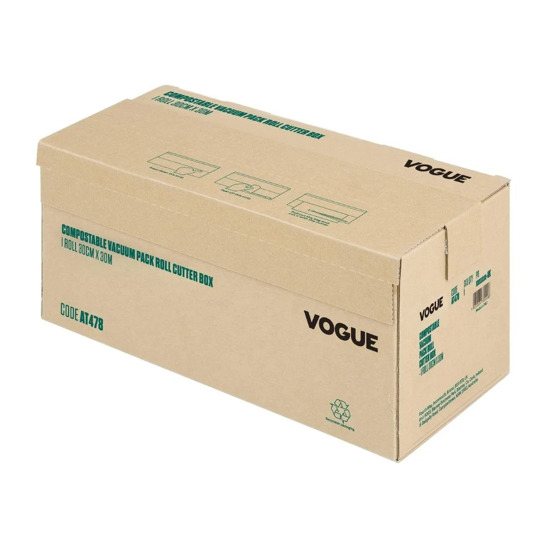 Vogue Compostable Vacuum Pack Roll Cutter Box 30cm x 30m - Image 2