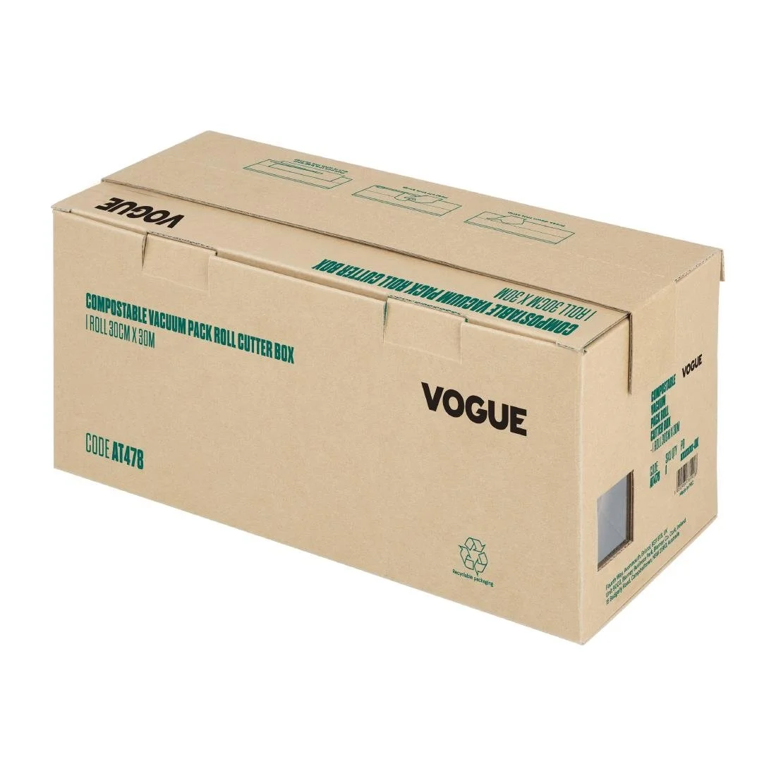 Vogue Compostable Vacuum Pack Roll Cutter Box 30cm x 30m - Image 3