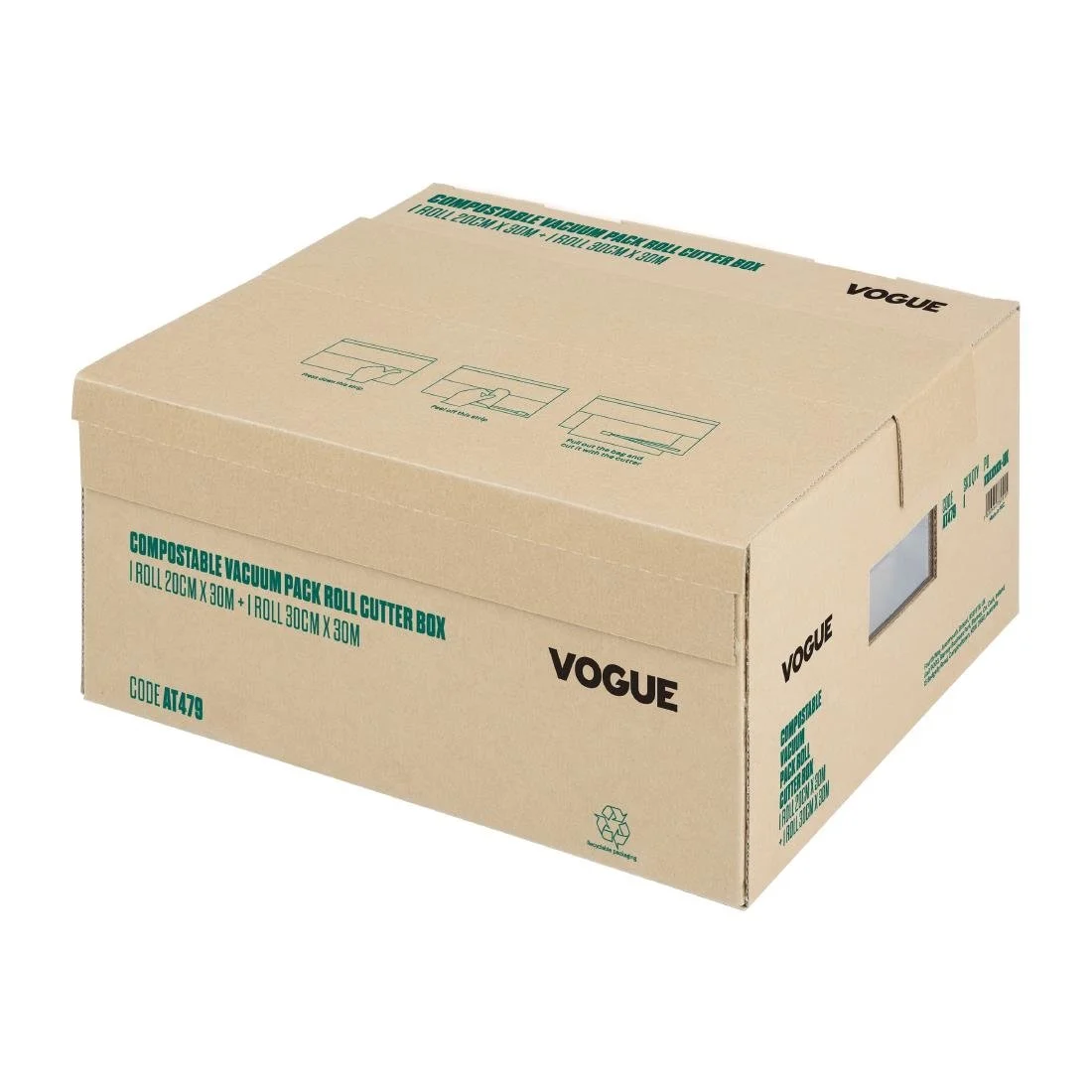 Vogue Compostable Vacuum Pack Roll Cutter Box 200mm & 300mm Twin Pack - Image 2