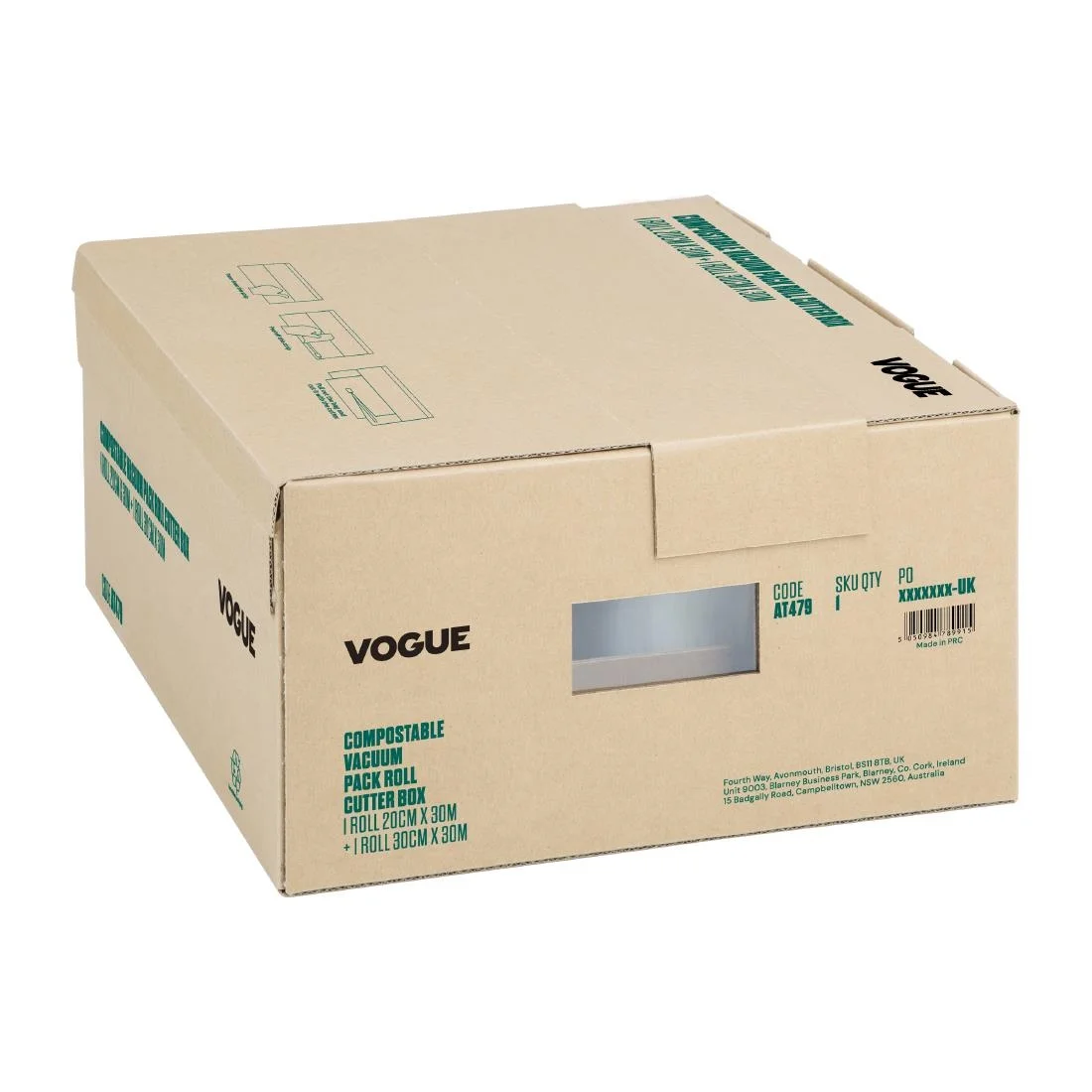 Vogue Compostable Vacuum Pack Roll Cutter Box 200mm & 300mm Twin Pack - Image 4