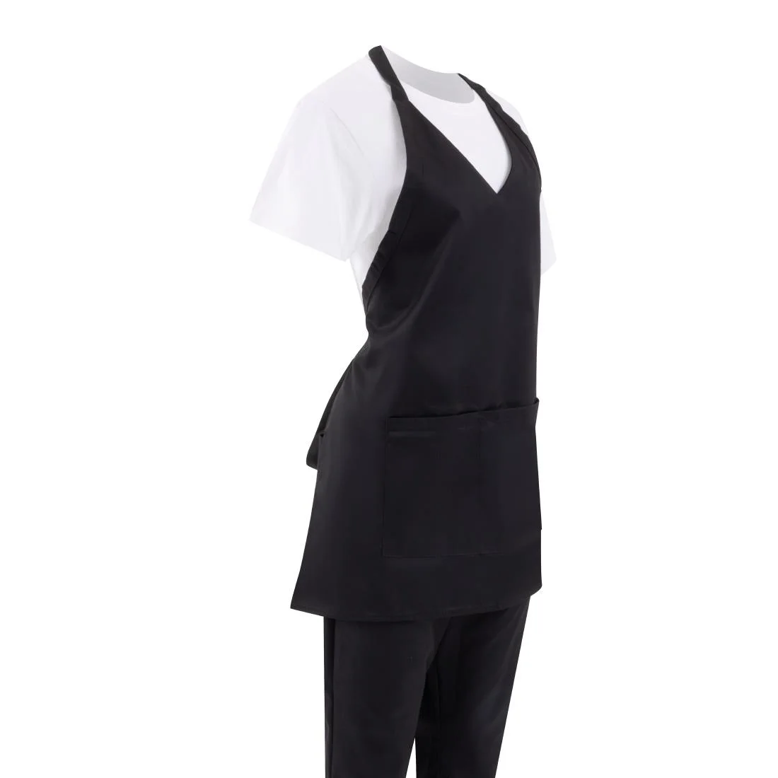 Whites V Neck Service Apron Black - Image 6