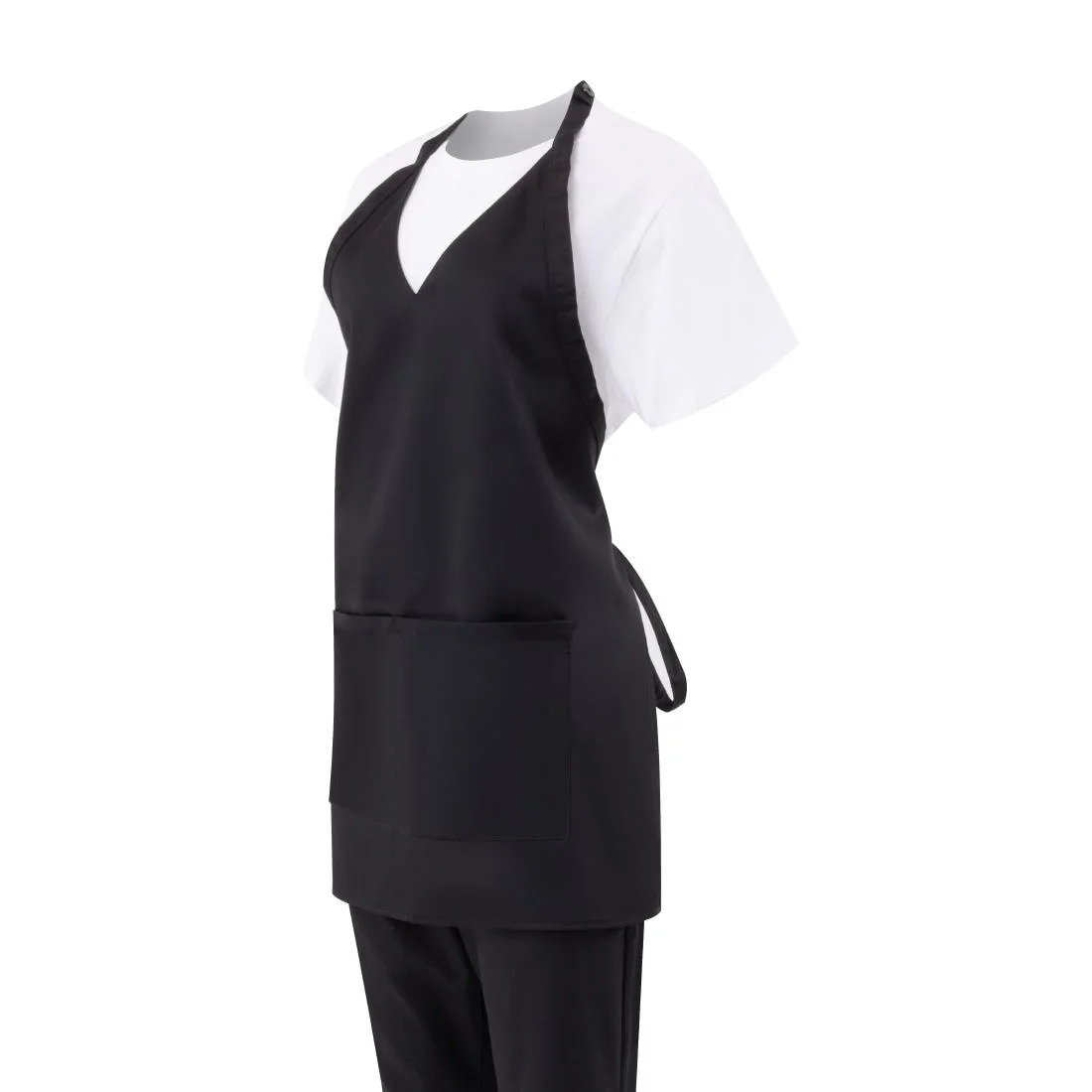 Whites V Neck Service Apron Black - Image 7