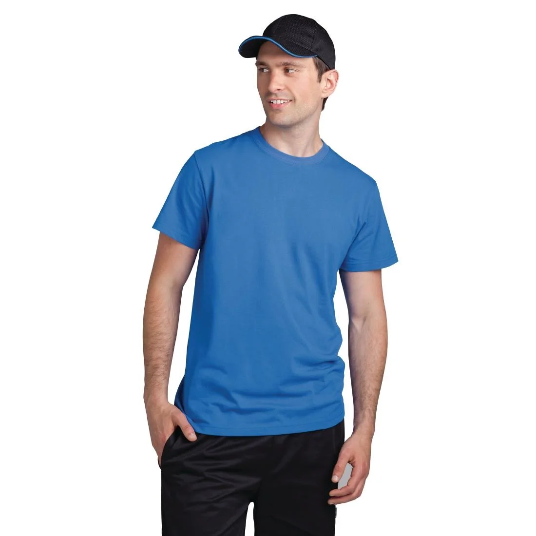 Chef Works Cool Vent Baseball Cap Black with Blue - Image 5