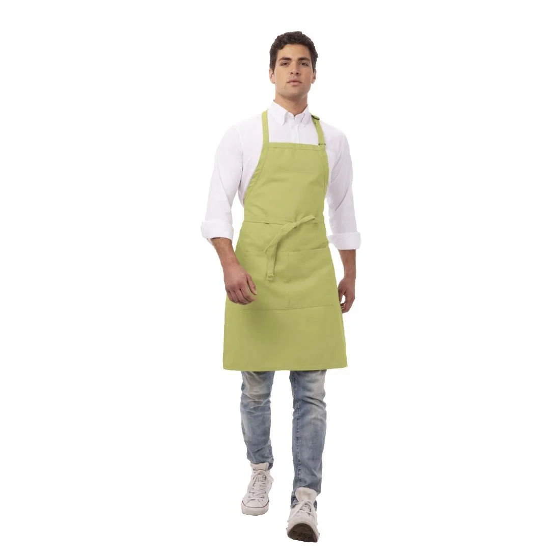 Chef Works Bib Apron Lime - Image 1