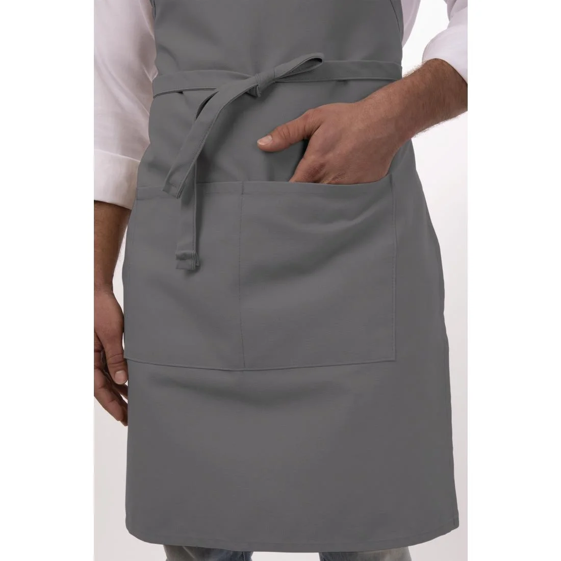 Chef Works Bib Apron Grey - Image 4