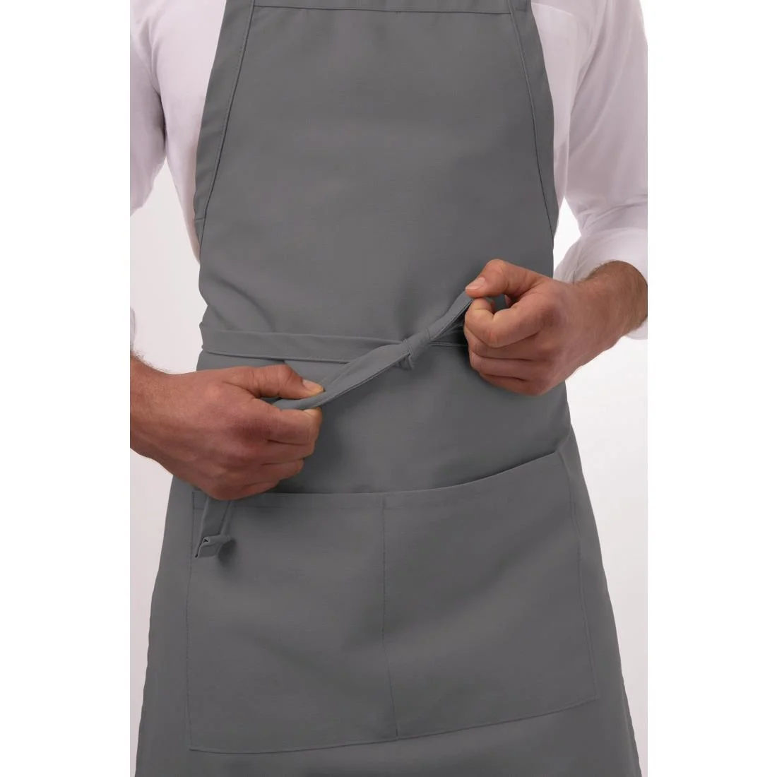 Chef Works Bib Apron Grey - Image 6