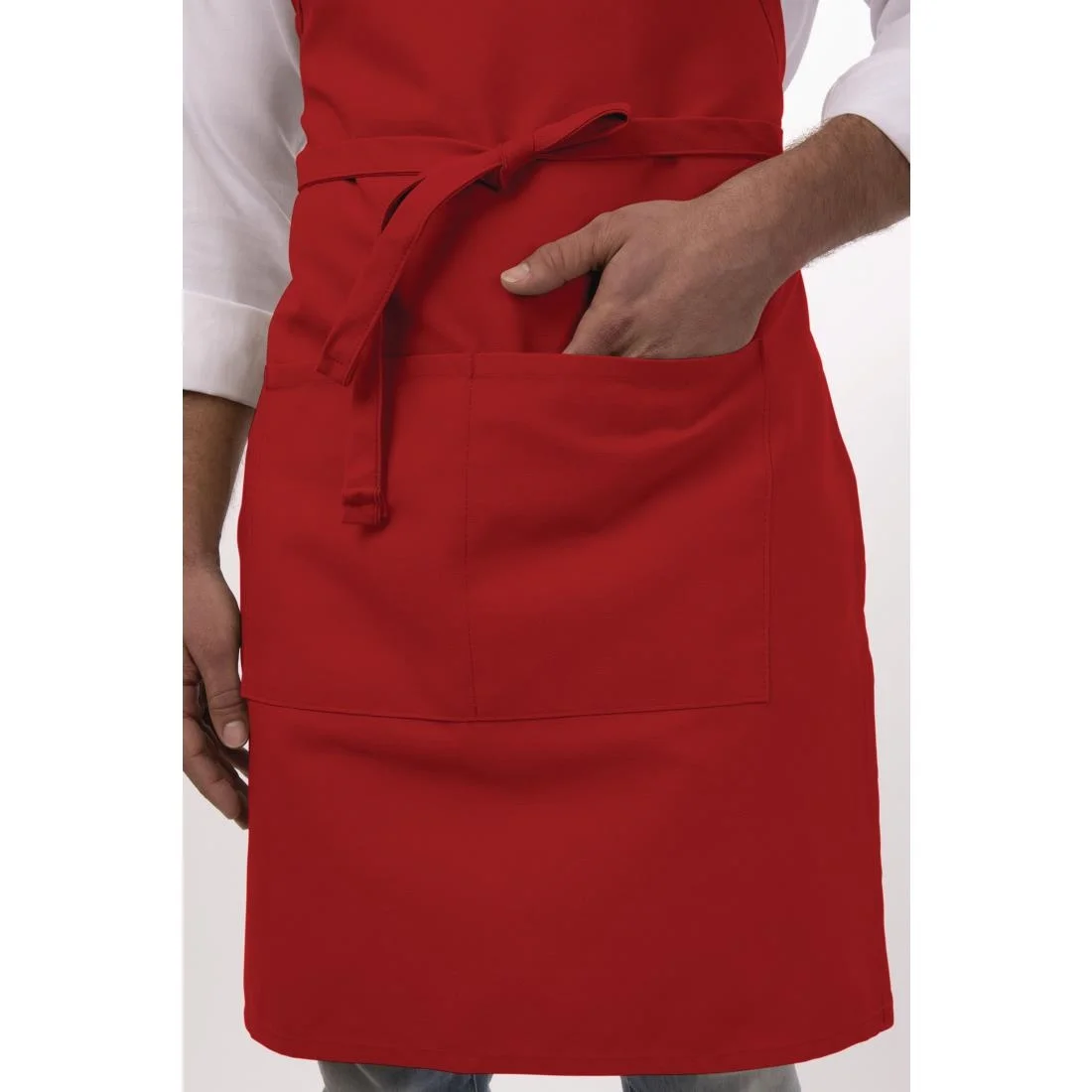 Chef Works Bib Apron Red - Image 4