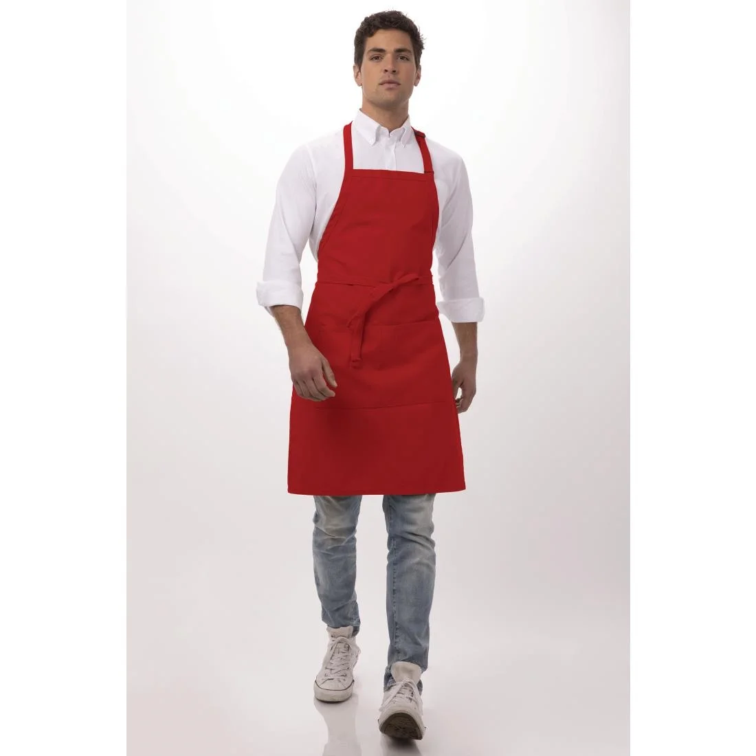 Chef Works Bib Apron Red - Image 8