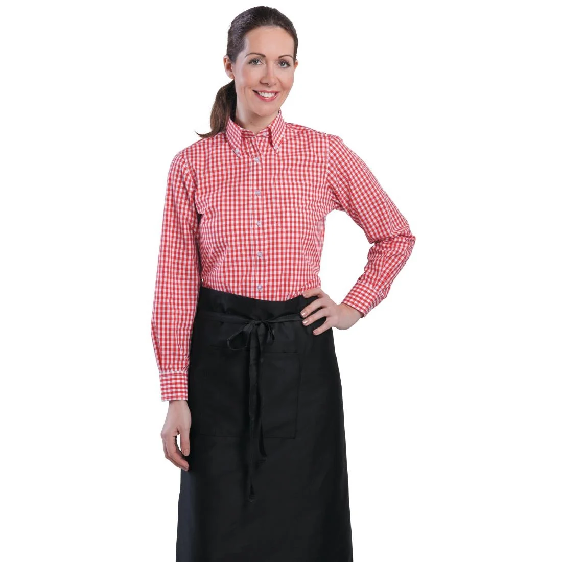 Uniform Works Womens Gingham Shirt Red M