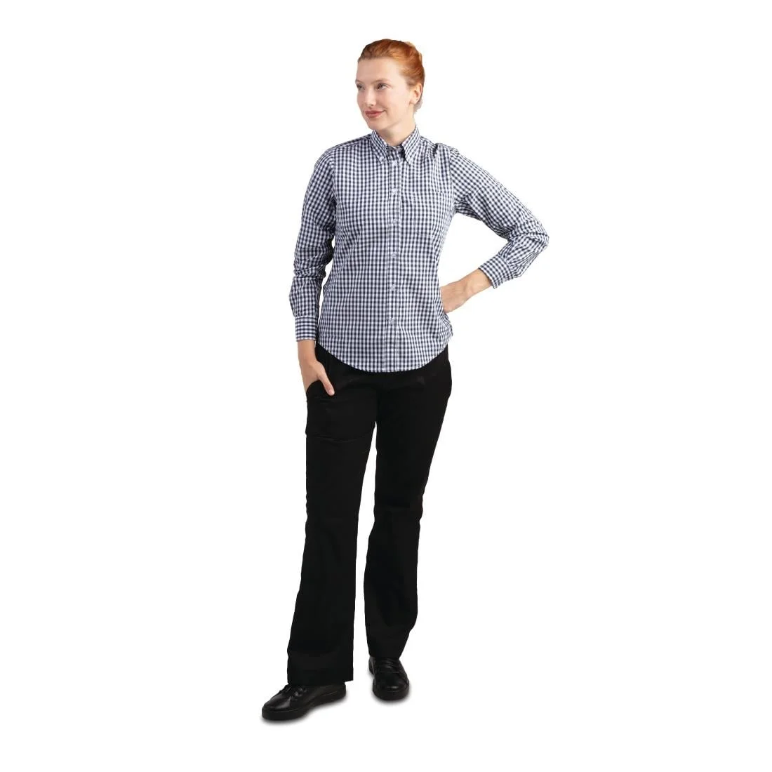 Uniform Works Womens Gingham Shirt Black XL - Image 2