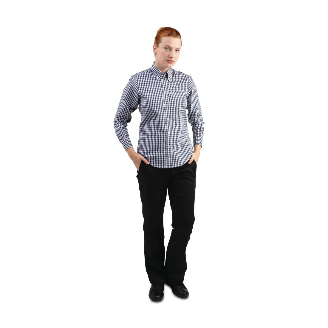 Uniform Works Womens Gingham Shirt Black M