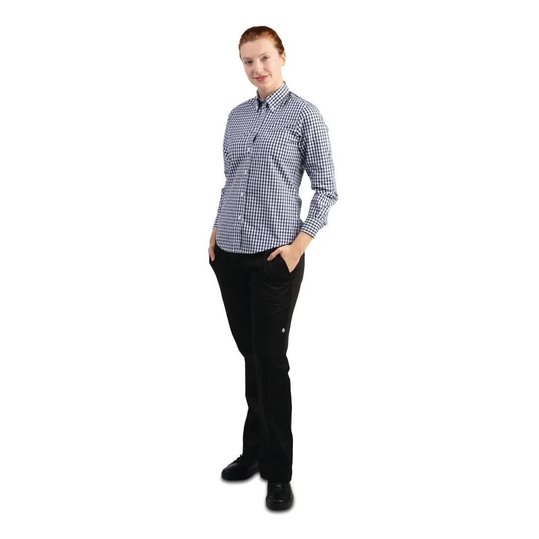 Uniform Works Womens Gingham Shirt Black S