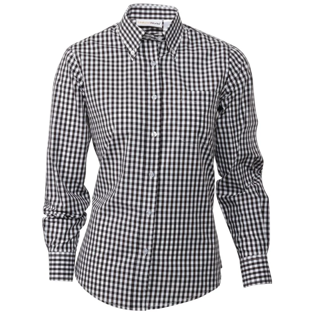 Uniform Works Womens Gingham Shirt Black XL - Image 5