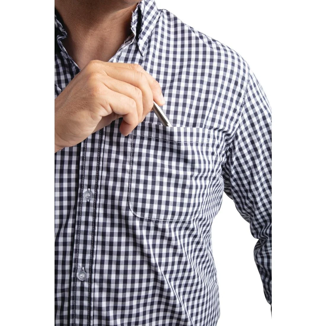 Uniform Works Mens Gingham Shirt Black XL