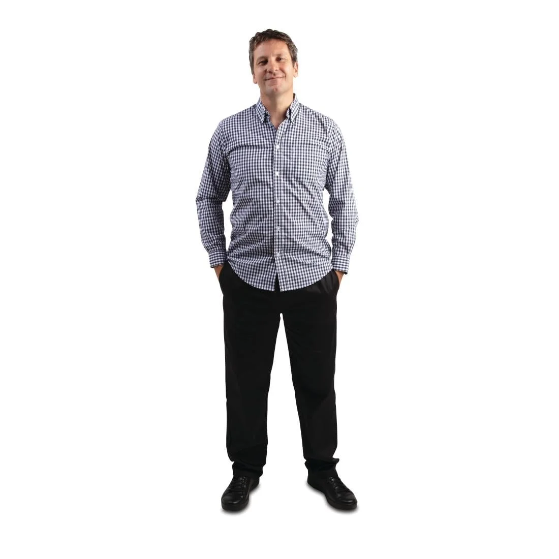 Uniform Works Mens Gingham Shirt Black S
