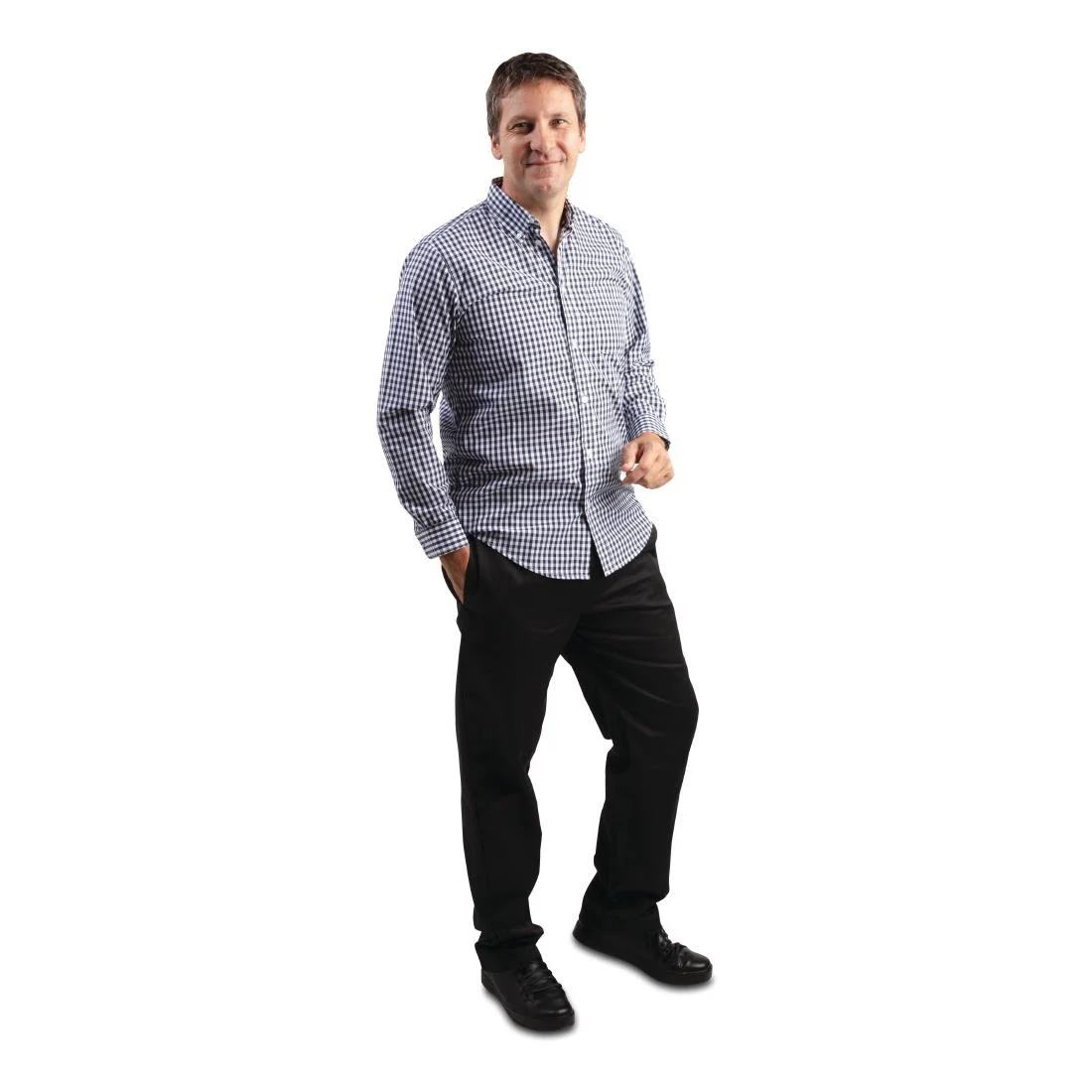 Uniform Works Mens Gingham Shirt Black XL