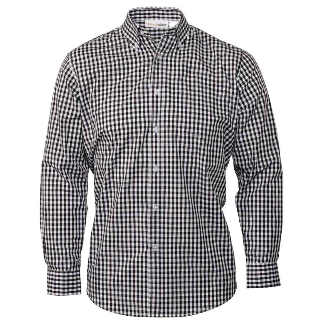 Uniform Works Mens Gingham Shirt Black XL - Image 5