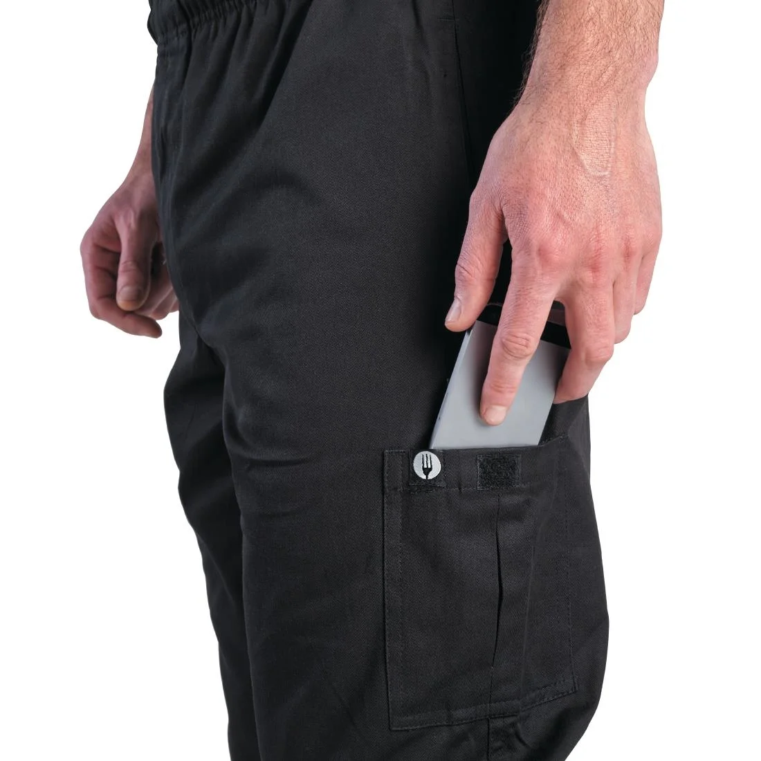 Chef Works Unisex Slim Fit Cargo Chefs Trousers Black - Image 11