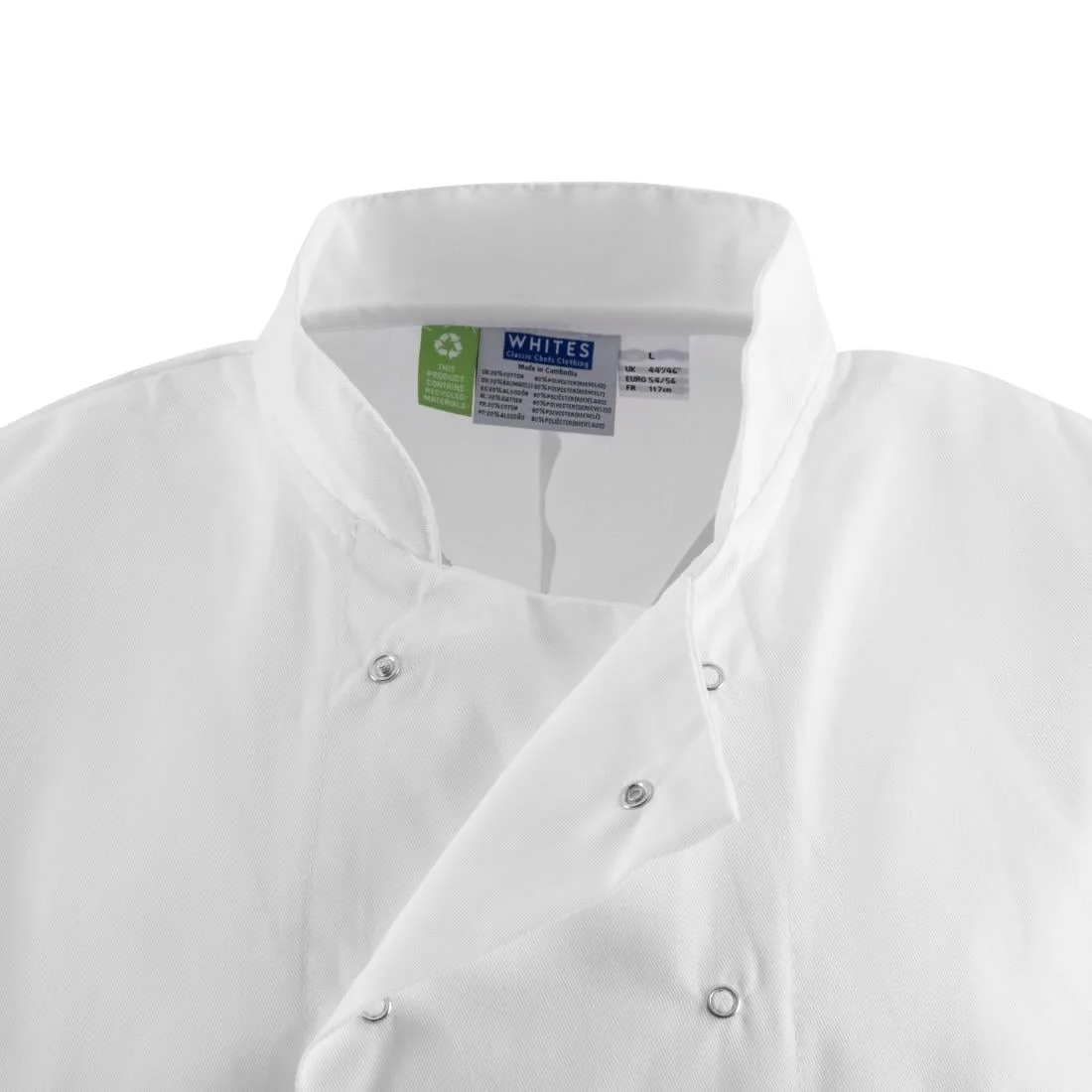 Whites Boston Unisex Chef Jackets Short Sleeve White (5 Pack) - Image 7